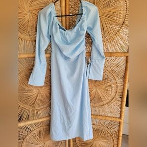 Off shoulder long sleeve midi dress👗